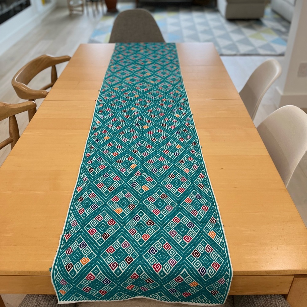 Artisanal, handmade table runner